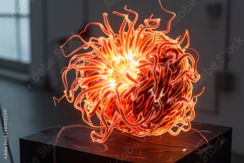 An object that seems to be alive, pulsing and throbbing with energy, super realistic
