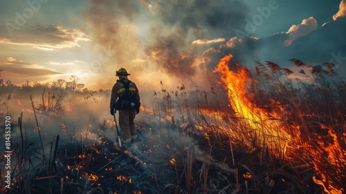 Forest in big fire in February, Florida, USA © Мария Шарапова
