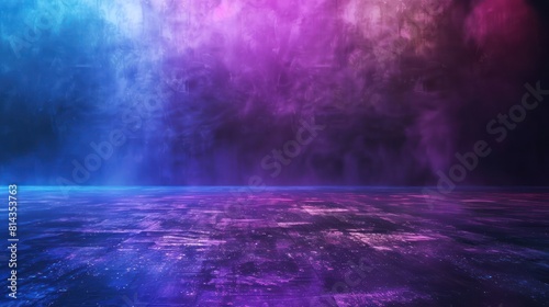 floor empty dark studio background blue and purple noise effect