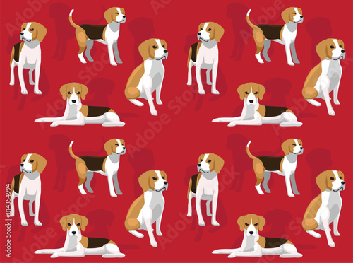 Dog English Foxhound Cartoon Cute Seamless Wallpaper Background © bullet_chained