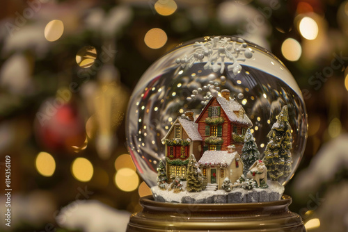 Snow globe with festive scene