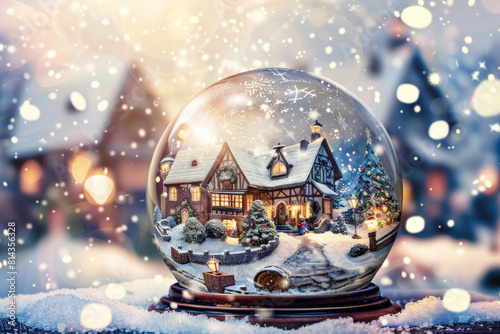 Snow globe with festive scene © Venka