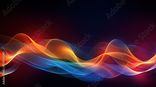 Abstract wavy background with dynamic energy lines and waveforms