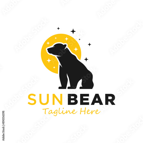 sun bear illustration logo