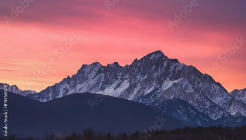 A mountain range outlined against a colorful sunse upscaled_2