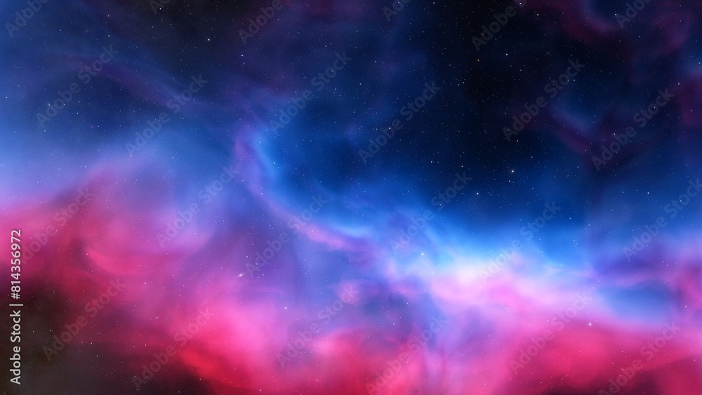 Fototapeta premium Space background. Nice clean colorful nebula with star field. 3D rendering 