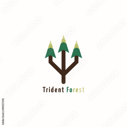 The trident logo is in the shape of a tree.