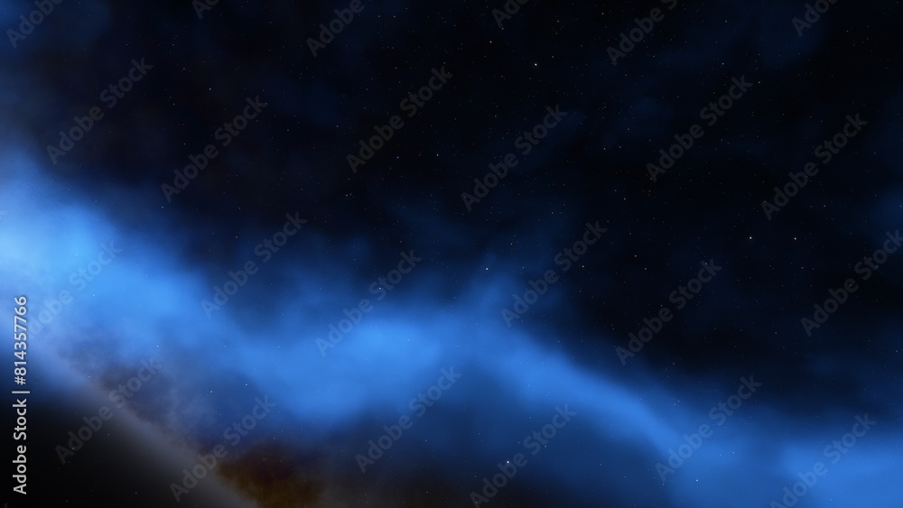 Obraz premium Space of night sky with cloud and stars 