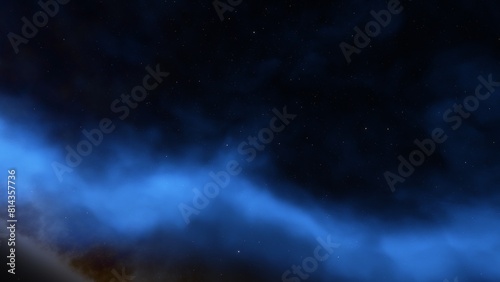 Space of night sky with cloud and stars 