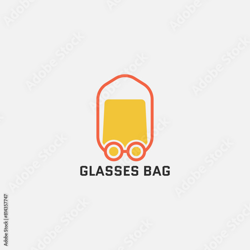 Shopping bag logo in the shape of glasses. Suitable for online shop businesses and bag manufacturers.