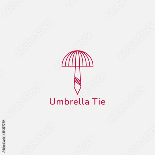 A logo combining an umbrella and a long tie. Suitable for industrial and fashion businesses.