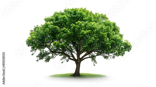A beautiful green tree on a white background