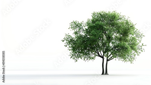 A beautiful green tree on a white background 