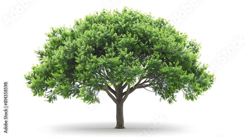 A beautiful green tree on a white background