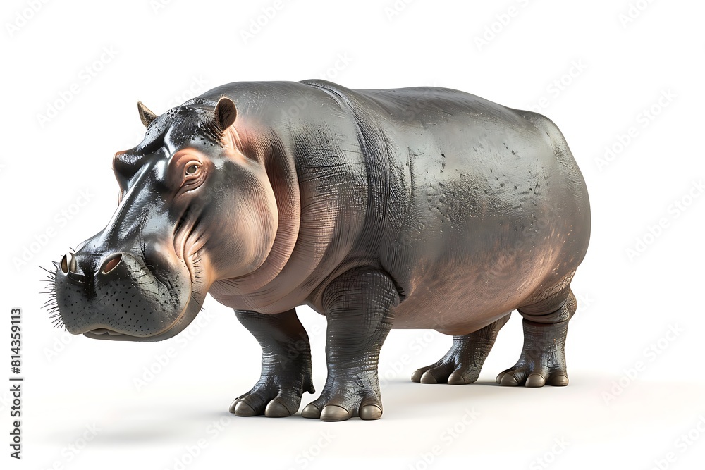 3D realistic hippo, isolated on white background 3D realistic hippo, isolated on white background