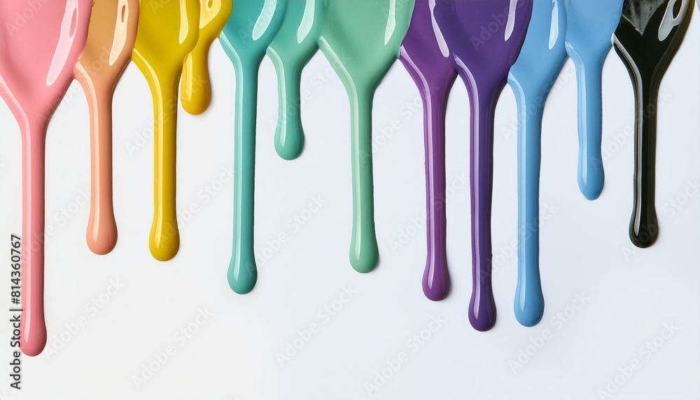 background with blue and gold, water drops on a glass, paint dripping ...