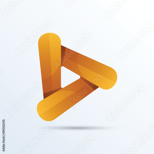 colorful media play logo design. Play button logo design shape symbol for modern technology media
