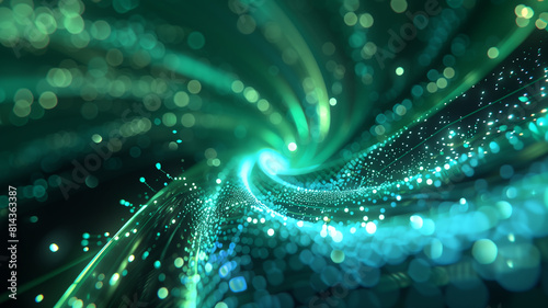 Green light beams speeding in tunnel effect