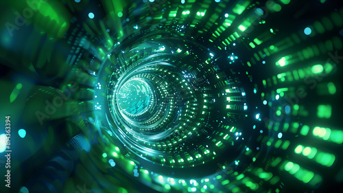 Green light beams speeding in tunnel effect