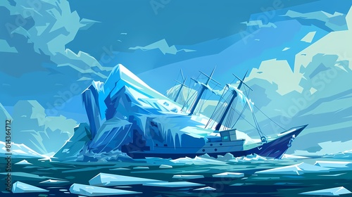 Transatlantic Iceberg Shipwreck Sunks