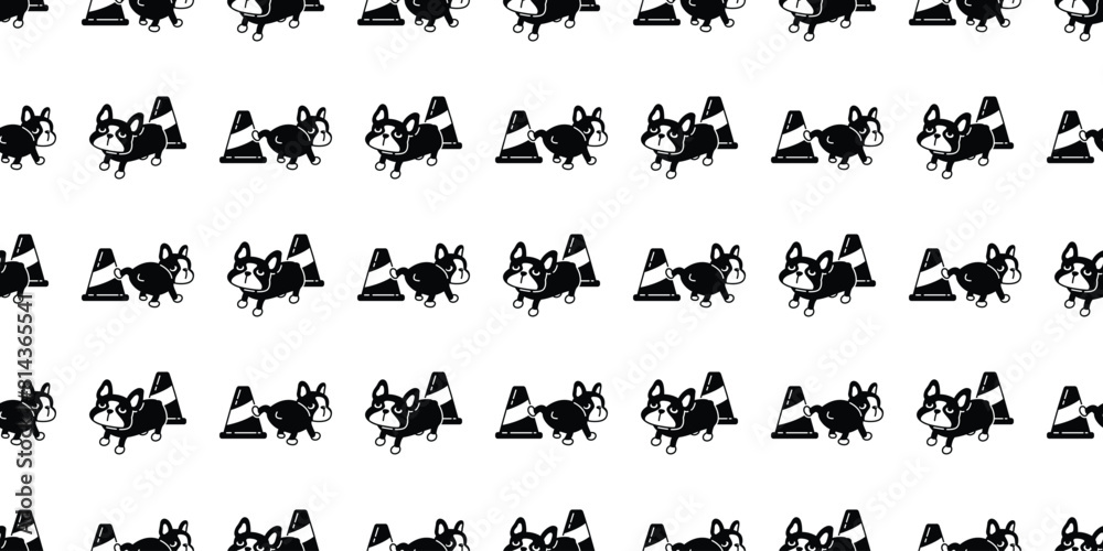 dog seamless pattern french bulldog traffic cone vector cartoon puppy pet doodle tile background repeat wallpaper gift wrapping paper illustration scarf isolated design dog seamless pattern french bulldog traffic cone vector cartoon puppy pet doodle tile background repeat wallpaper gift wrapping paper illustration scarf isolated design