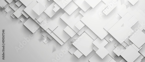 Abstract Geometric White 3D Wall Pattern.