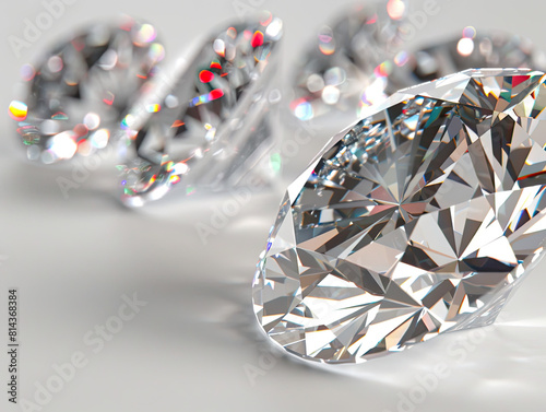 Diamonds on white background. Created with Ai