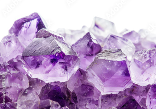 Amethyst crystal on white background. Created with Ai