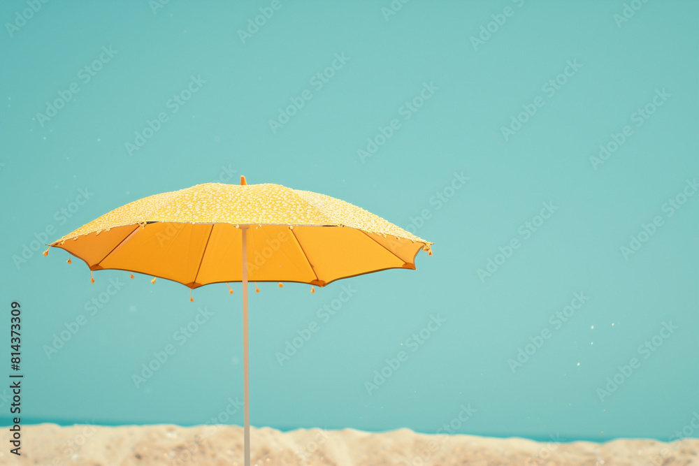 Seaside beach umbrella on a summer day