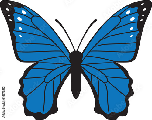 Blue butterfly Borboleta azul icon.