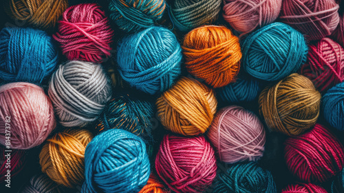 Assorted Wool Yarn Balls in an Attractive Arrangement