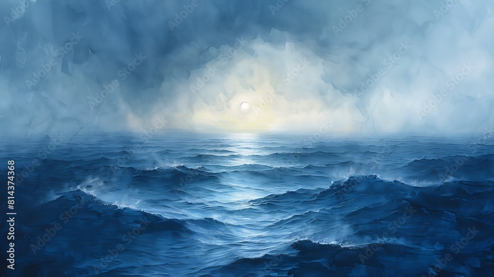 large body deep sun sky seas deck ship dawn bluish thick layers rhythms hazy rendition anisotropic filtering