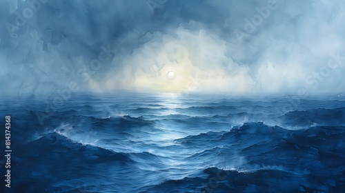 large body deep sun sky seas deck ship dawn bluish thick layers rhythms hazy rendition anisotropic filtering © Cary