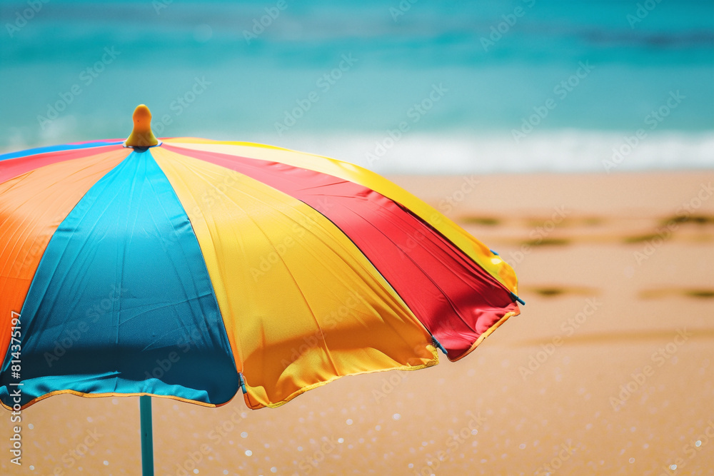 Seaside beach umbrella on a summer day