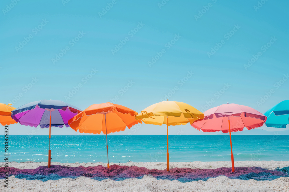 Seaside beach umbrella on a summer day Seaside beach umbrella on a summer day