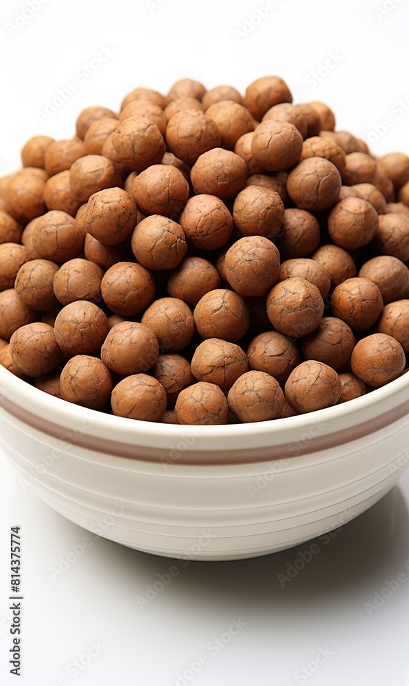 A bowl of dog food A bowl of dog food