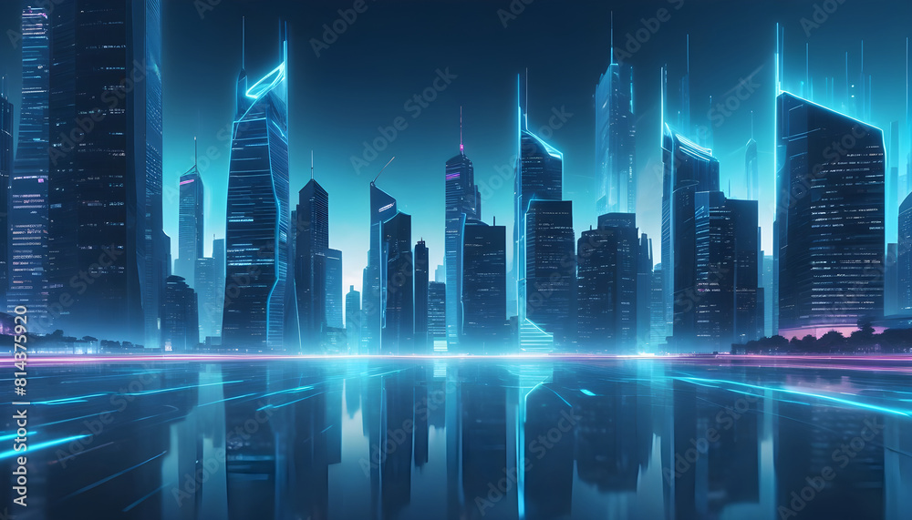 Modern skyscrapers of a smart city futuristic financial district 5