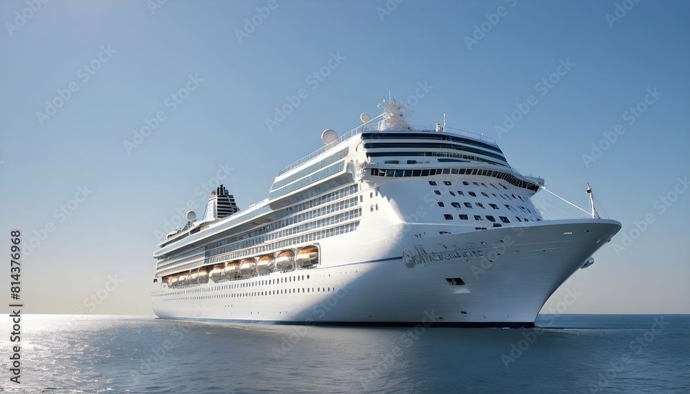 A majestic cruise ship sailing into port under a c upscaled_8