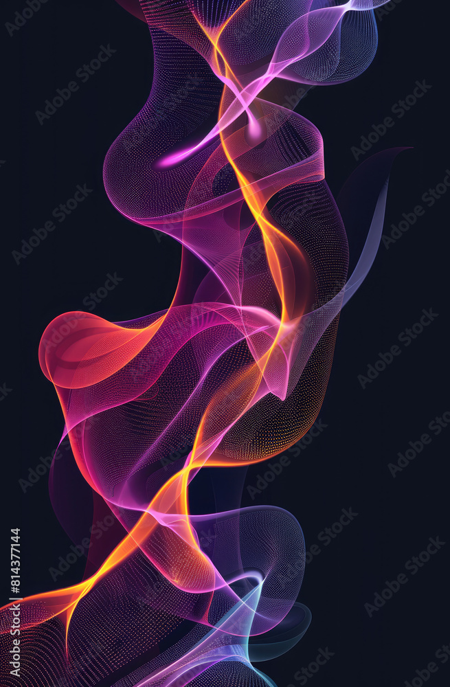 Abstract flowing wavy lines Colorful dynamic wave Vector design element for concept of music, party, technology, modern