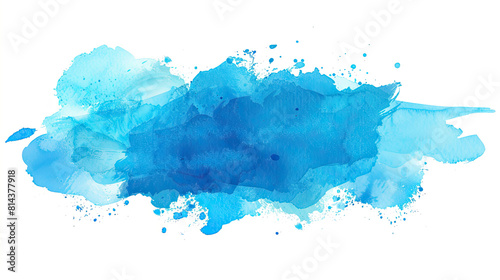 Blue color vector hand drawn watercolor liquid stain Abstract aqua smudges scribble drop element for design, illustration, wallpaper, card