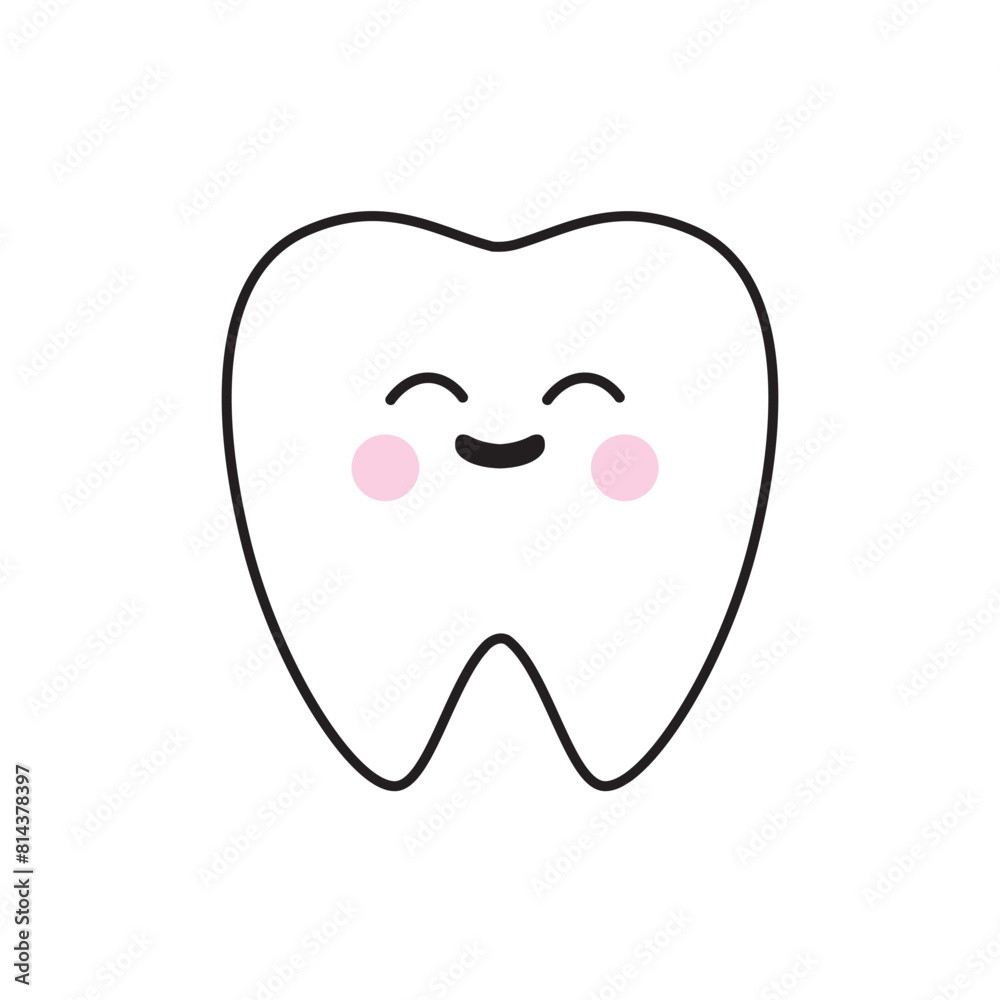 Cute tooth character icon. Vector. Cute tooth character icon. Vector.