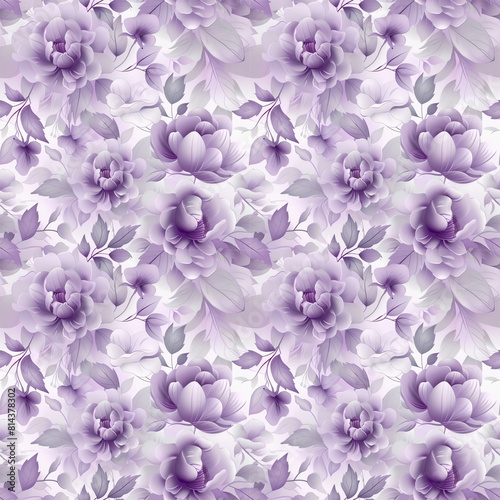 Floral purple color, form natural, seamless fabric pattern.