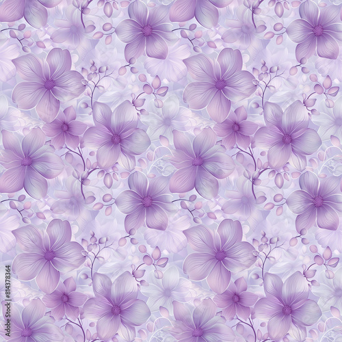 Floral purple color, form natural, seamless fabric pattern.