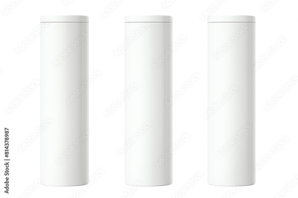3 white cylinders on a white background 3 white cylinders on a white background