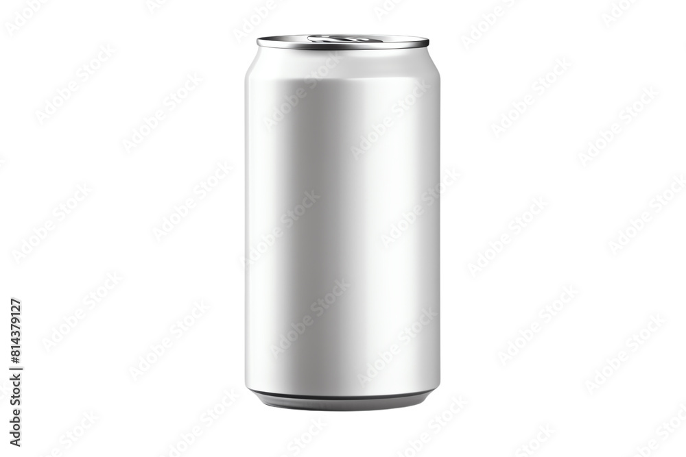 Image shows a plain silver can on a black background. Image shows a plain silver can on a black background.