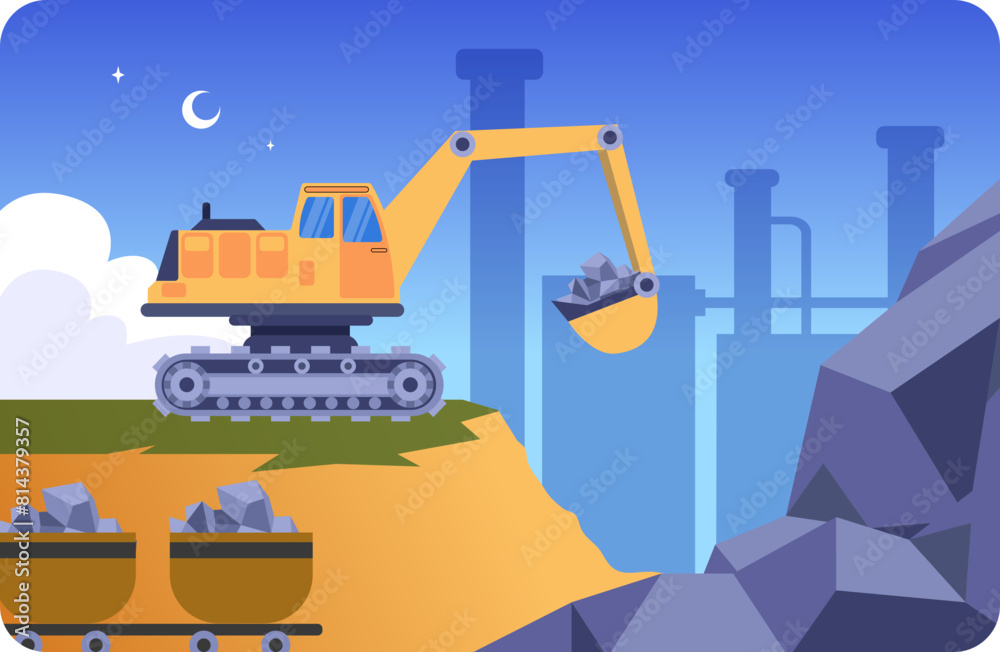 excavator at work excavator at work