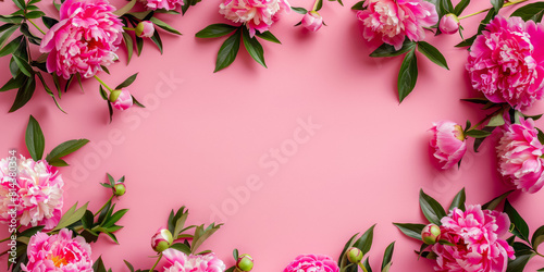 Decorative Rose Buds On A Matte Pink Smooth Background With A Blank Area Created Using Artificial Intelligence © Damianius