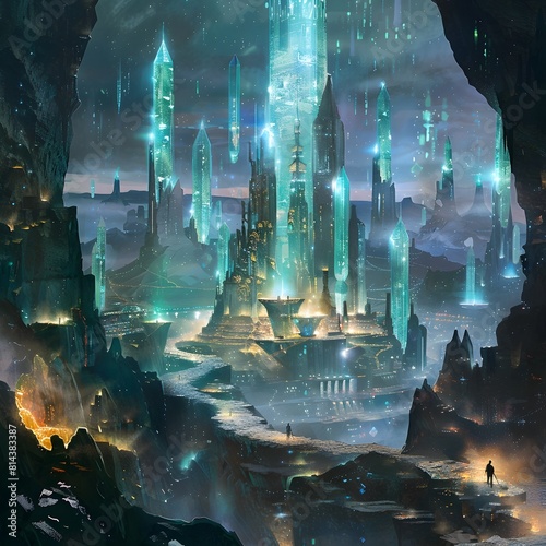 Luminescent City in Earths Core A Subterranean Civilization Fueled by Geothermal Energy and Crystal Power