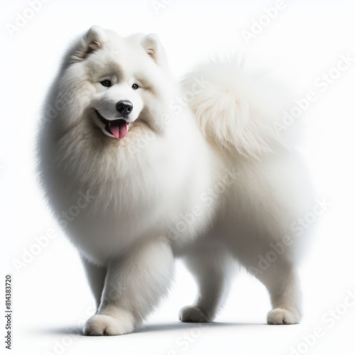 Image of an isolated Samoyed against a pure white background, ideal for presentations