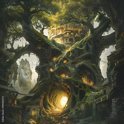 Underground Metropolis Thrives in the Colossal Roots of an Ancient Tree photo